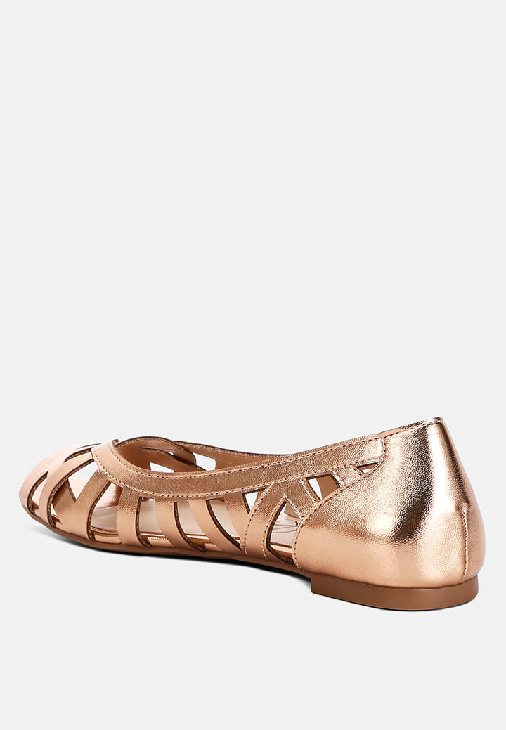 woven peep toe flats by ruw#color_rose-gold