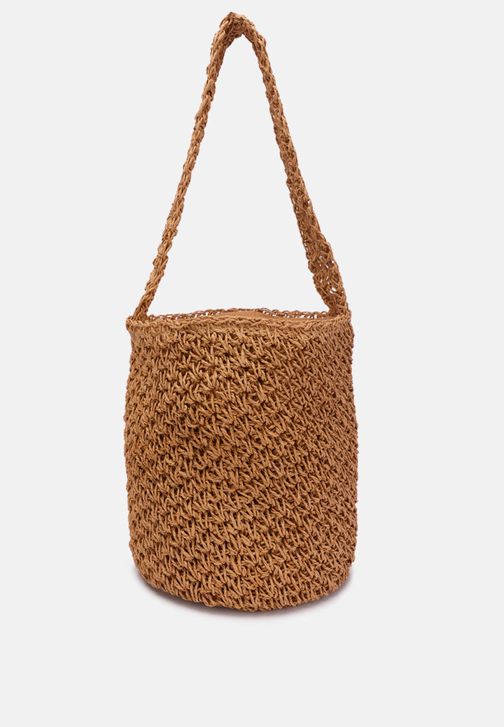 woven straw satchel bag#color_brown