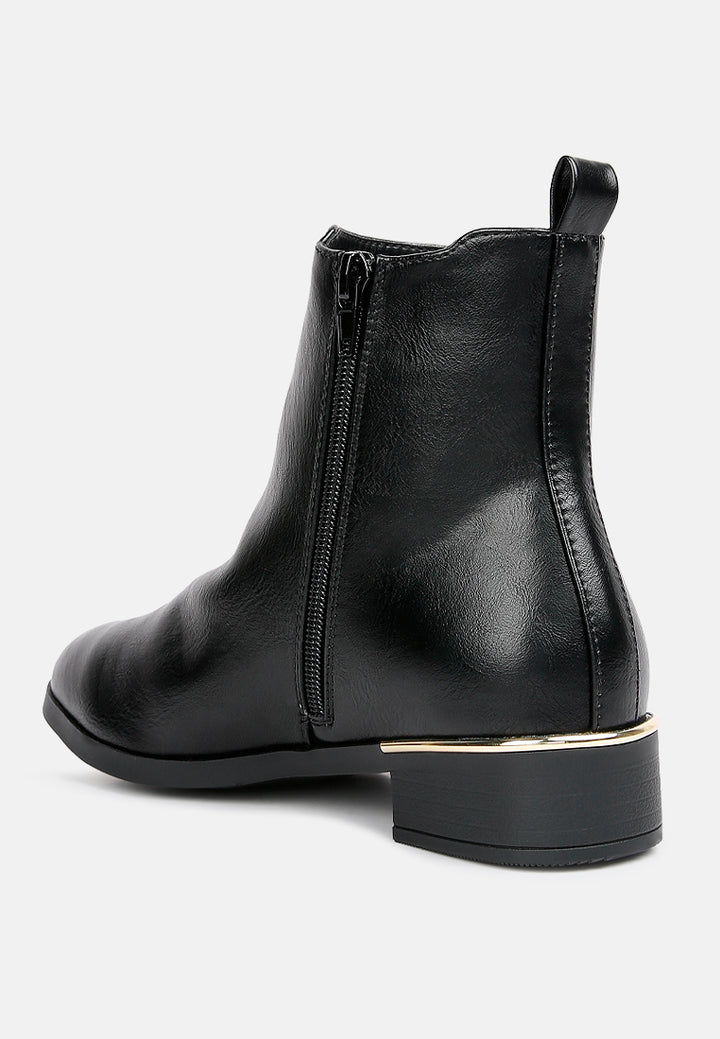 yacht winter basic ankle boots#color_black