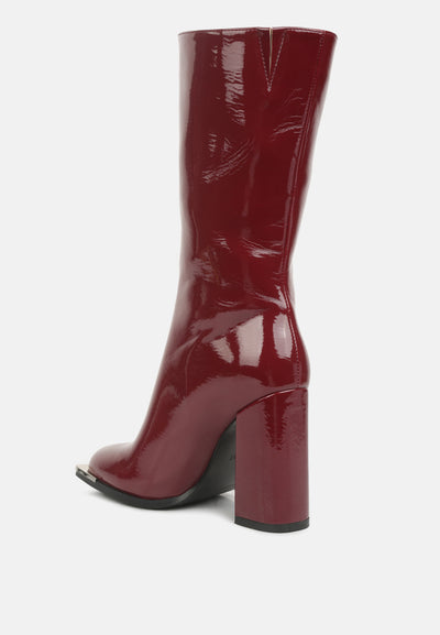 year round high heeled calf boots#color_burgundy