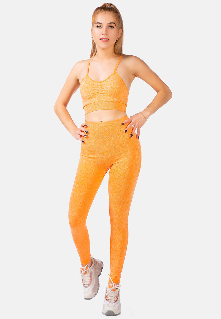 yoga ruched tank top#color_orange