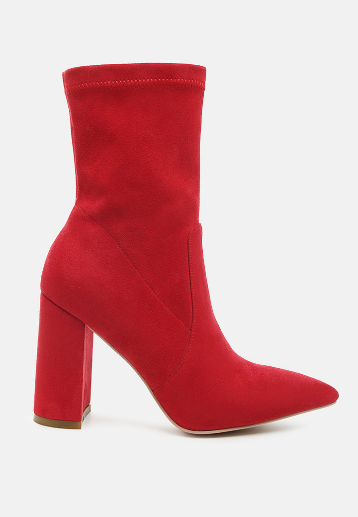 zahara faux suede block heeled boots#color_red