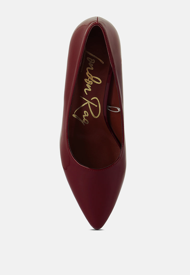 zaila metallic accent block heel pumps by rag#color_burgundy