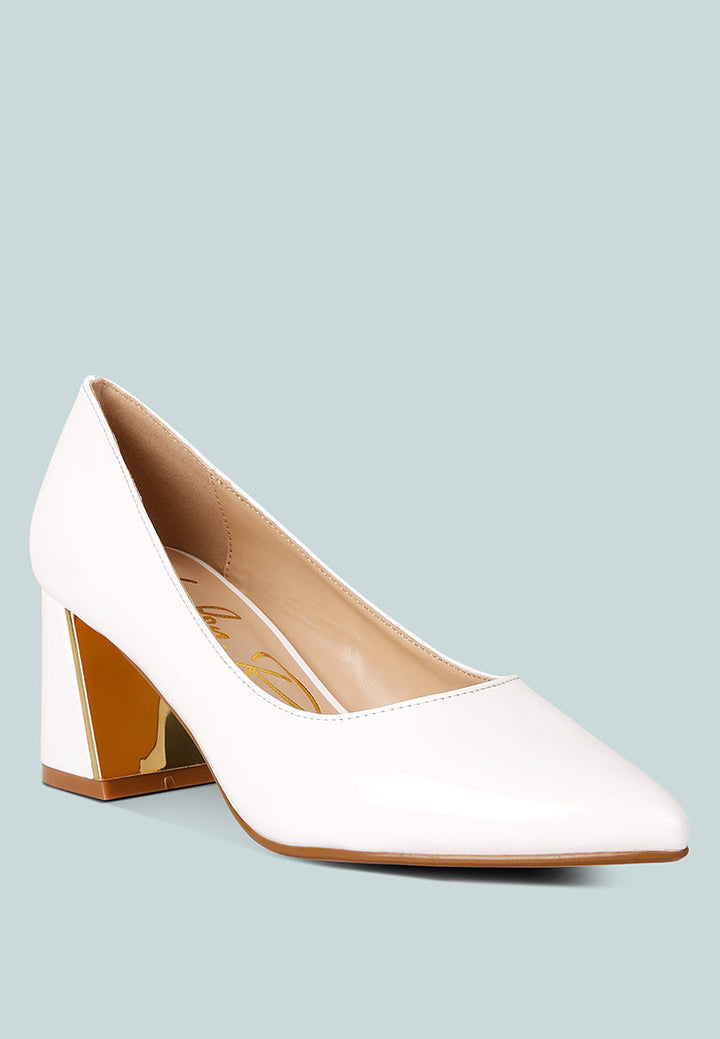 zaila metallic accent block heel pumps by rag#color_white