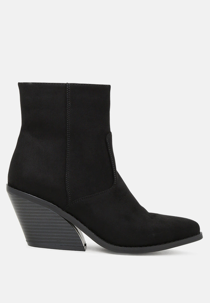 zipper ankle boots#color_black