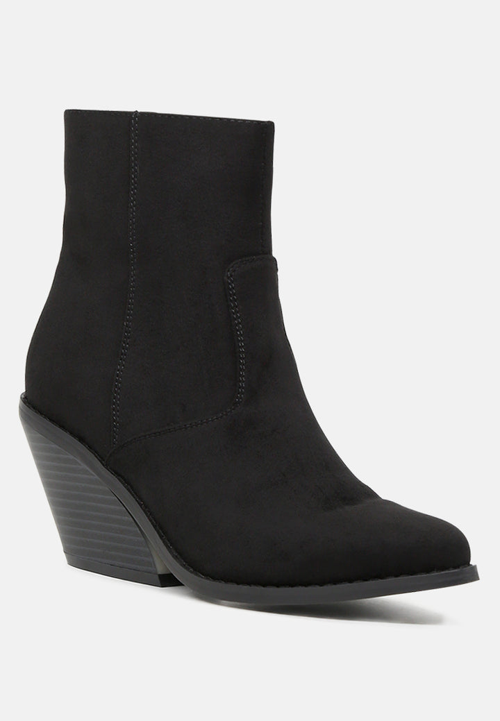 zipper ankle boots#color_black