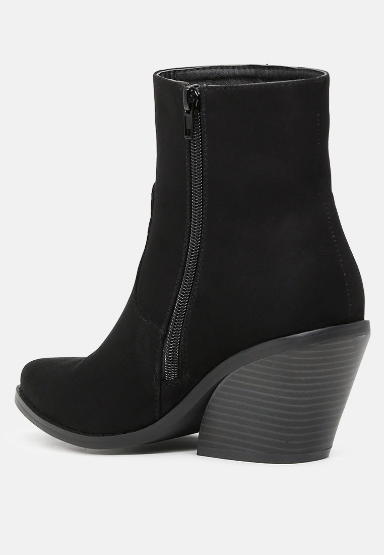 zipper ankle boots#color_black