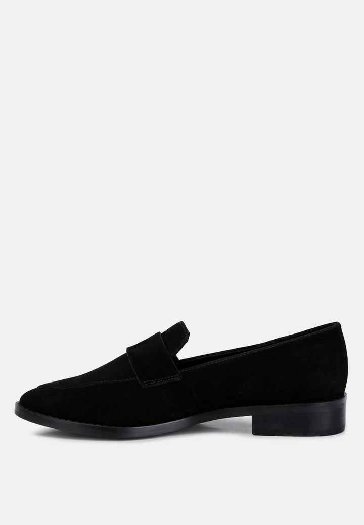 zofia suede penny loafers#color_black