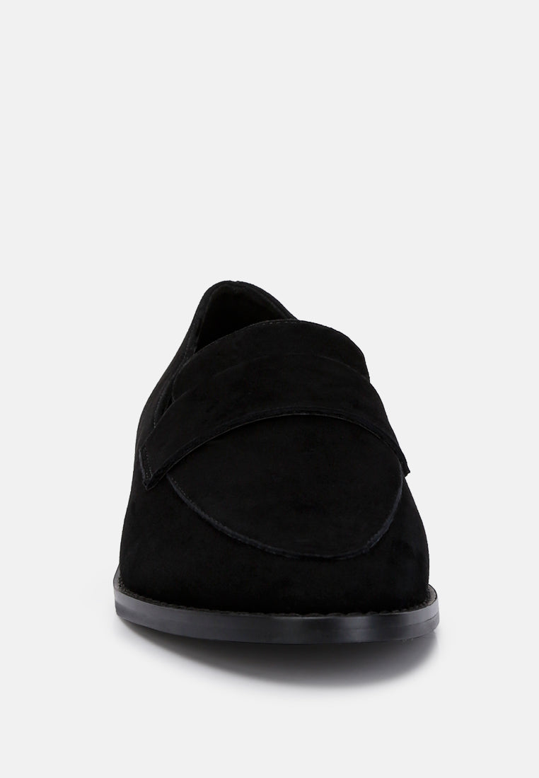 zofia suede penny loafers#color_black