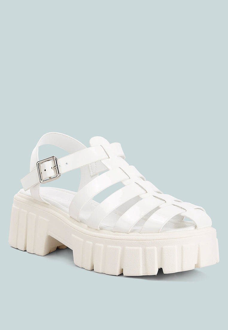 zurie chunky gladiator sandals#color_white