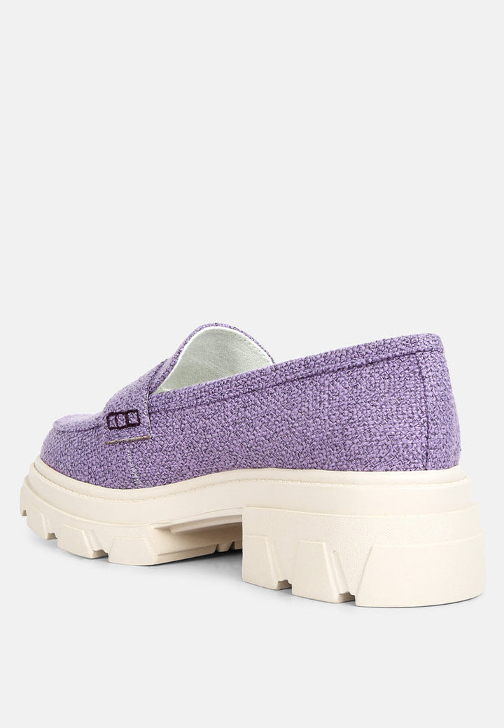 amabel chunky lug sole loafers by ruw#color_lilac