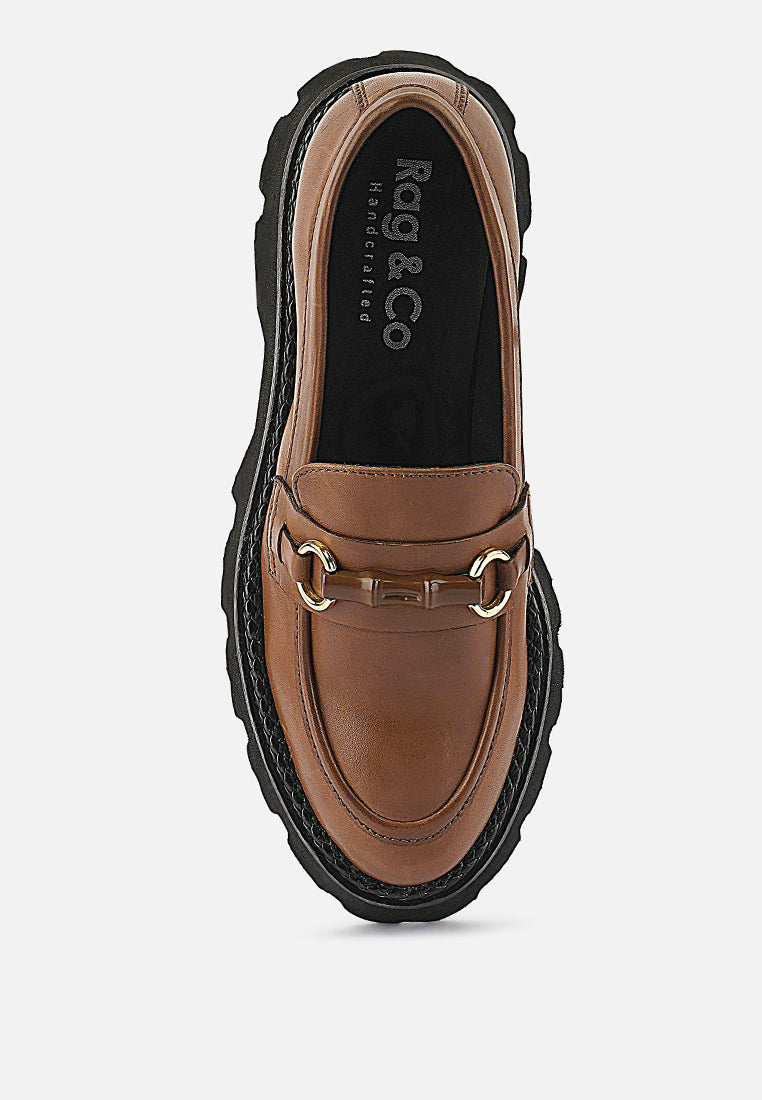 cheviot chunky leather loafers by ruw#color_tan