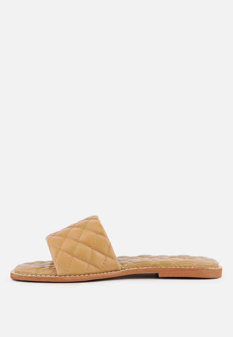 odalta handcrafted quilted summer flats#color_beige