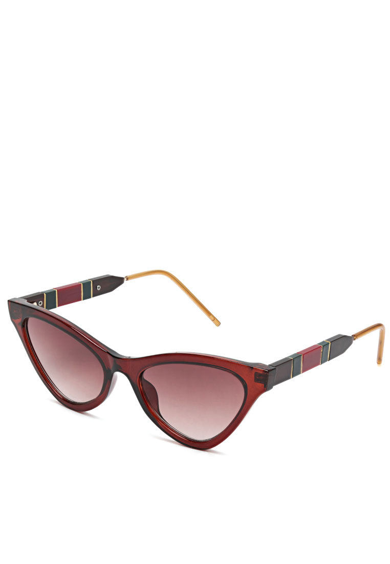 striped temple cateye glasses#color_brown