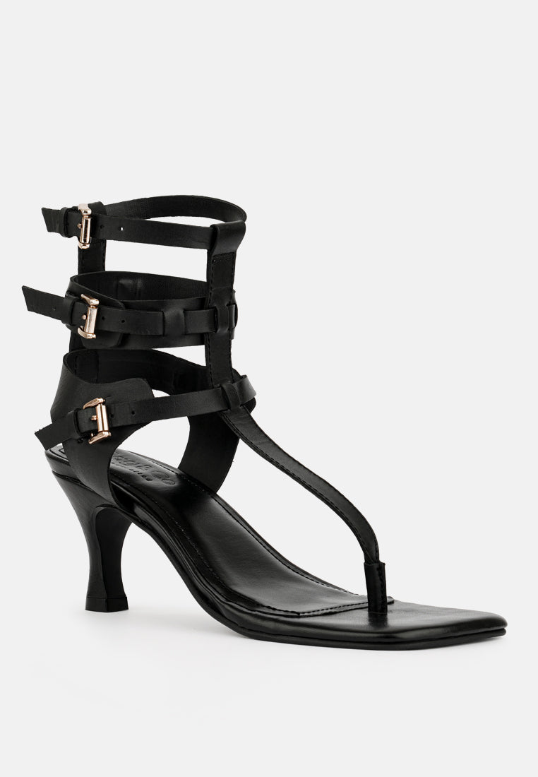 nereid kitten heel cut out gladiator sandals by ruw#color_black