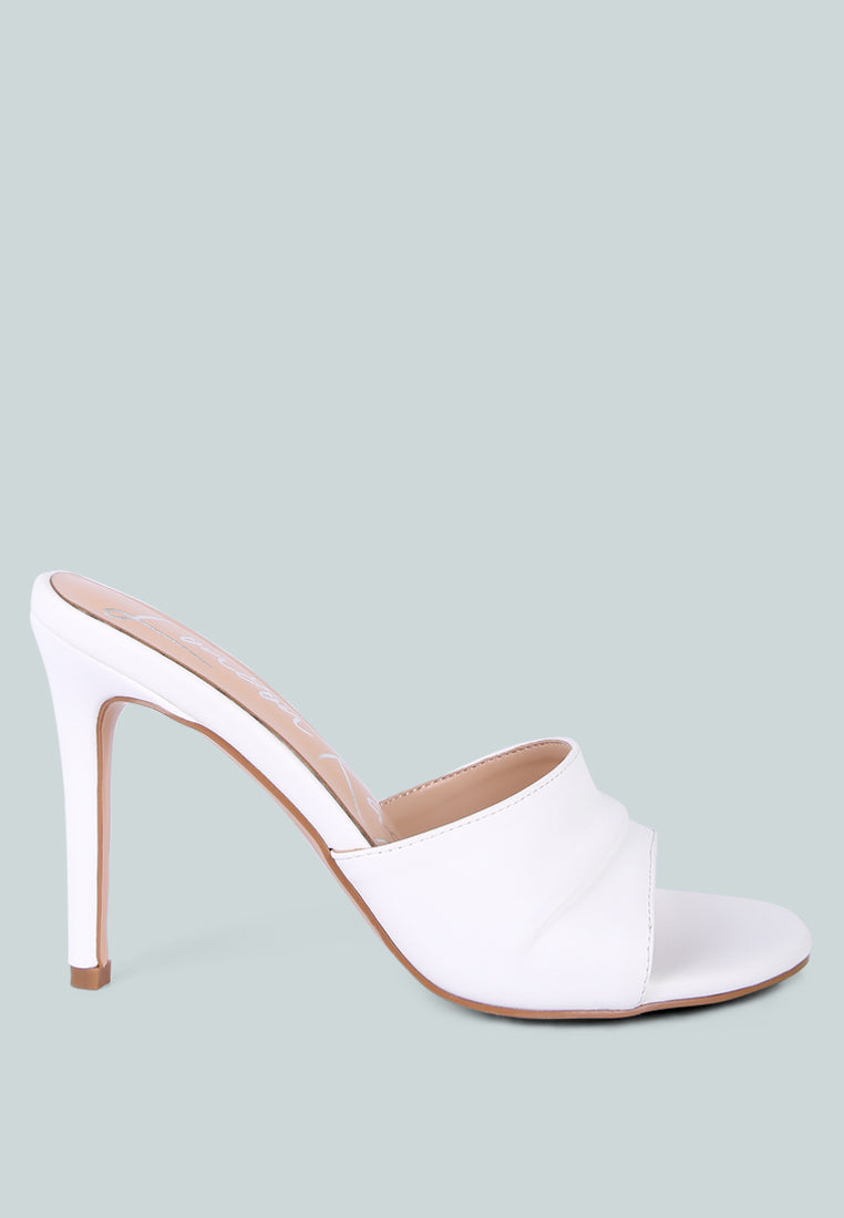 3rd divorce pleated strap high heeled sandal#color_white