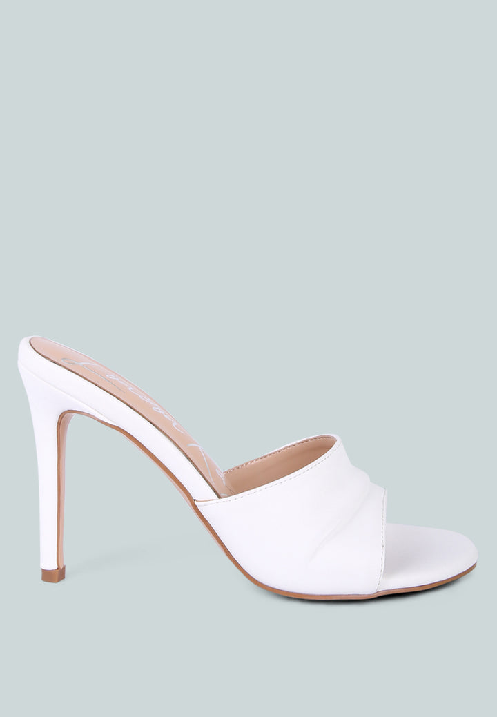 3rd divorce pleated strap high heeled sandal#color_white