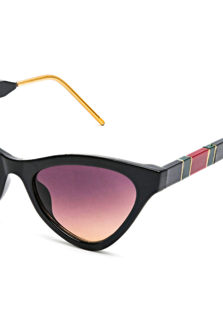 striped temple cateye glasses#color_black