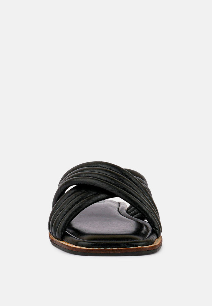 eura quilted leather flats by ruw#color_black
