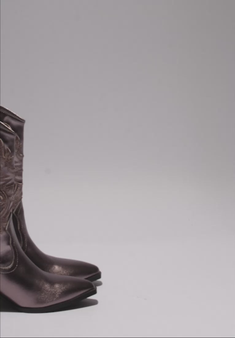 dixom western cowboy ankle boots#color_silver