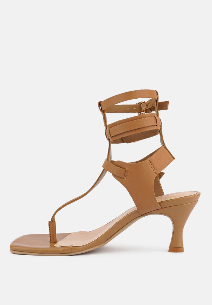 nereid kitten heel cut out gladiator sandals#color_tan
