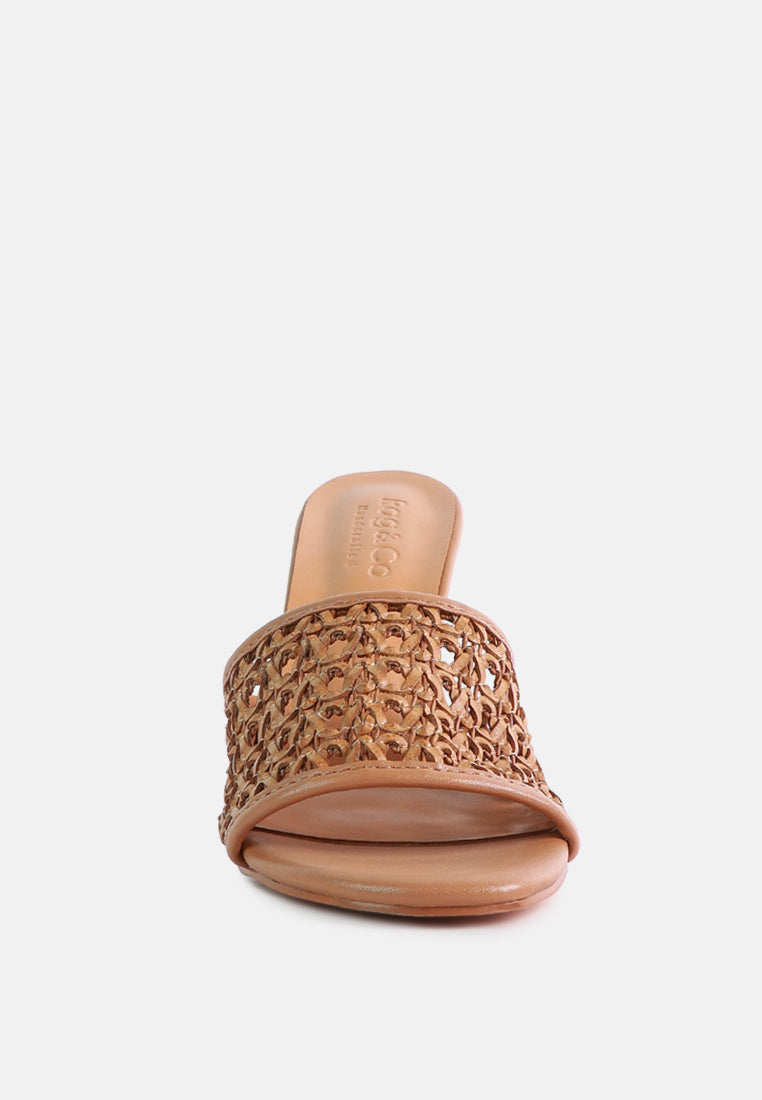 tease woven heeled slides by ruw#color_mocca