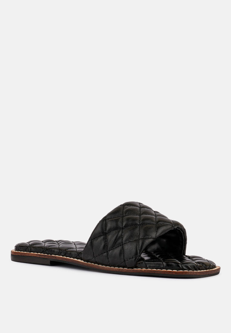 odalta handcrafted quilted summer flats by ruw#color_black