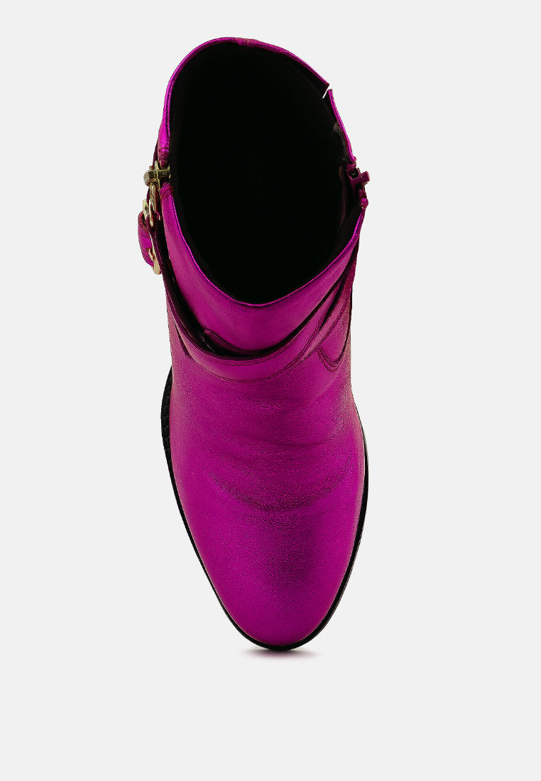 cat-track leather ankle boots#color_fuchsia