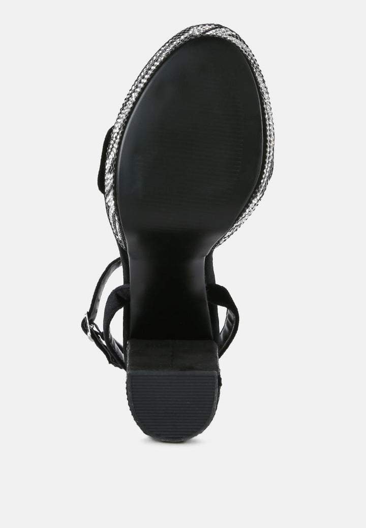 zircon rhinestone patterned high heel sandals by ruw#color_black