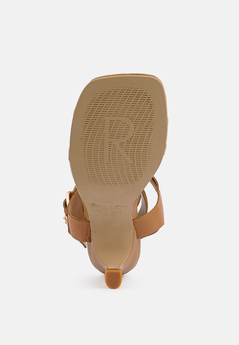 nereid kitten heel cut out gladiator sandals by ruw#color_tan
