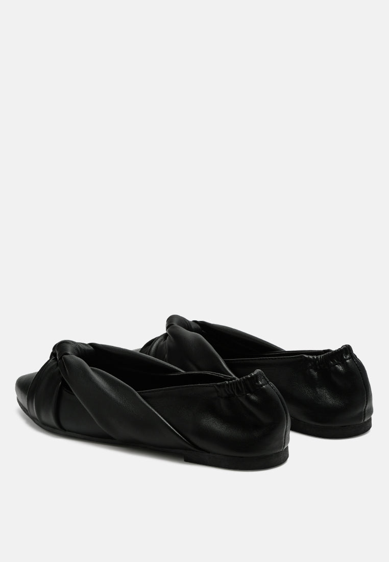 norma knot detail elasticated ballet flats by ruw#color_black