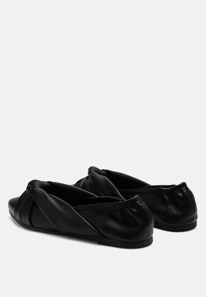 norma knot detail elasticated ballet flats by ruw#color_black