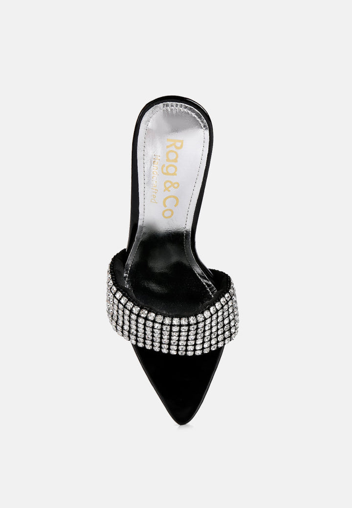 adina diamante embellished slip on sandals#color_black