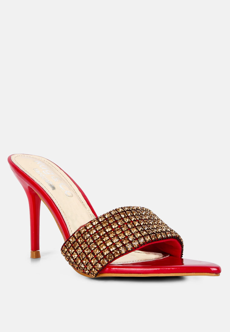 adina diamante embellished slip on sandals by ruw#color_red