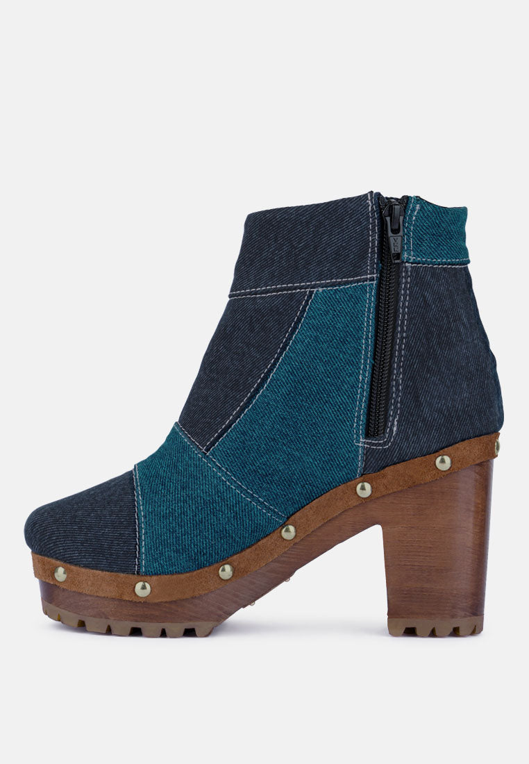 aguar blue denim patchwork ankle boots#color_dark-blue