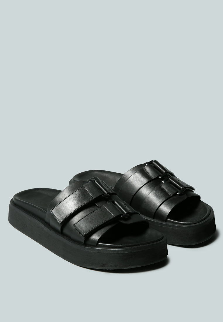 aniston buckled flatform slip-on sandal#color_black