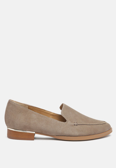 anna suede leather loafers#color_taupe