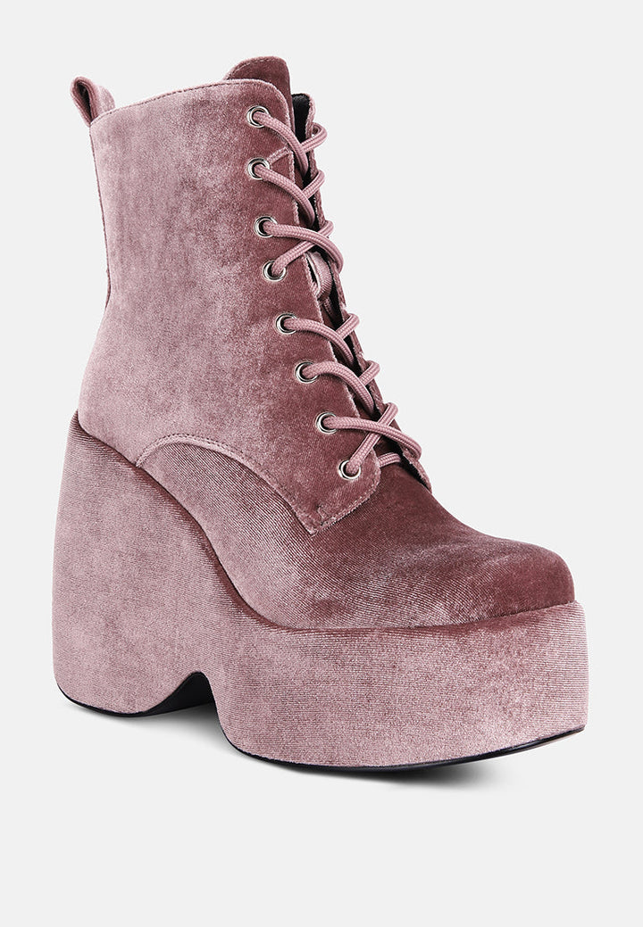 ashcan high platform velvet ankle boots by ruw#color_blush