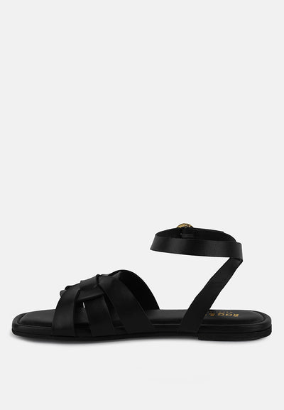 ashton flat ankle strap sandals#color_black