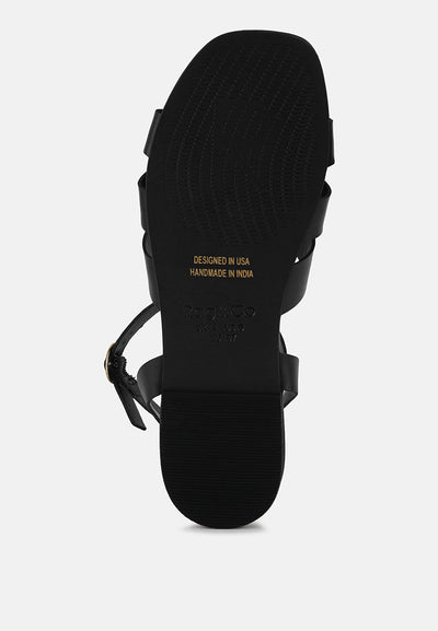 ashton flat ankle strap sandals#color_black