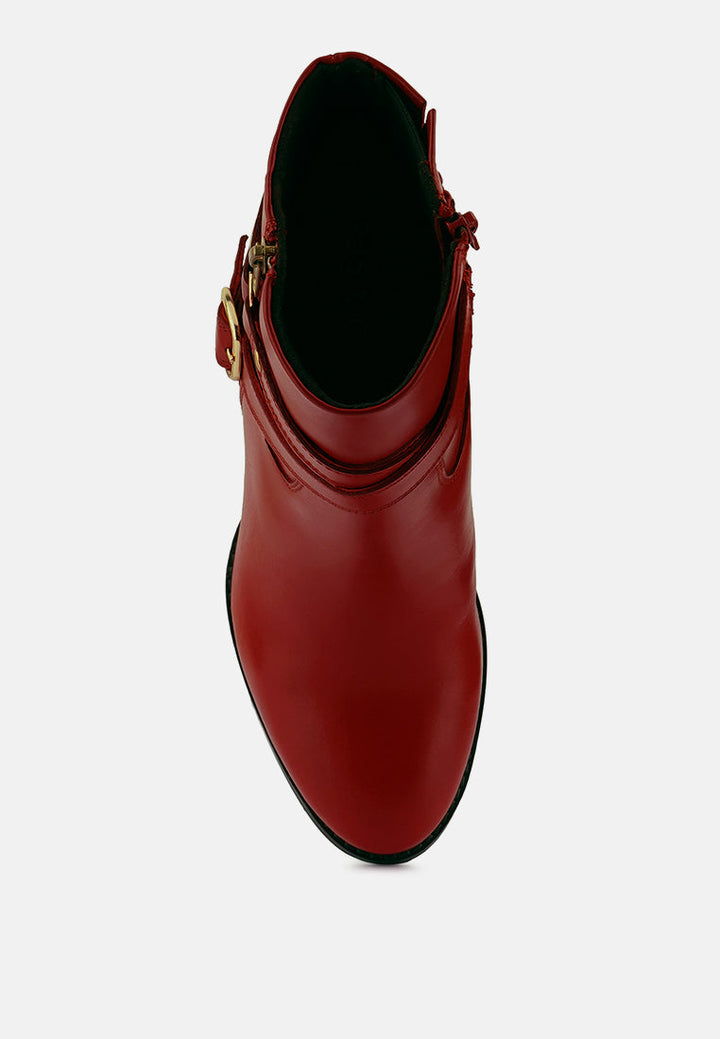 cat-track leather ankle boots#color_red