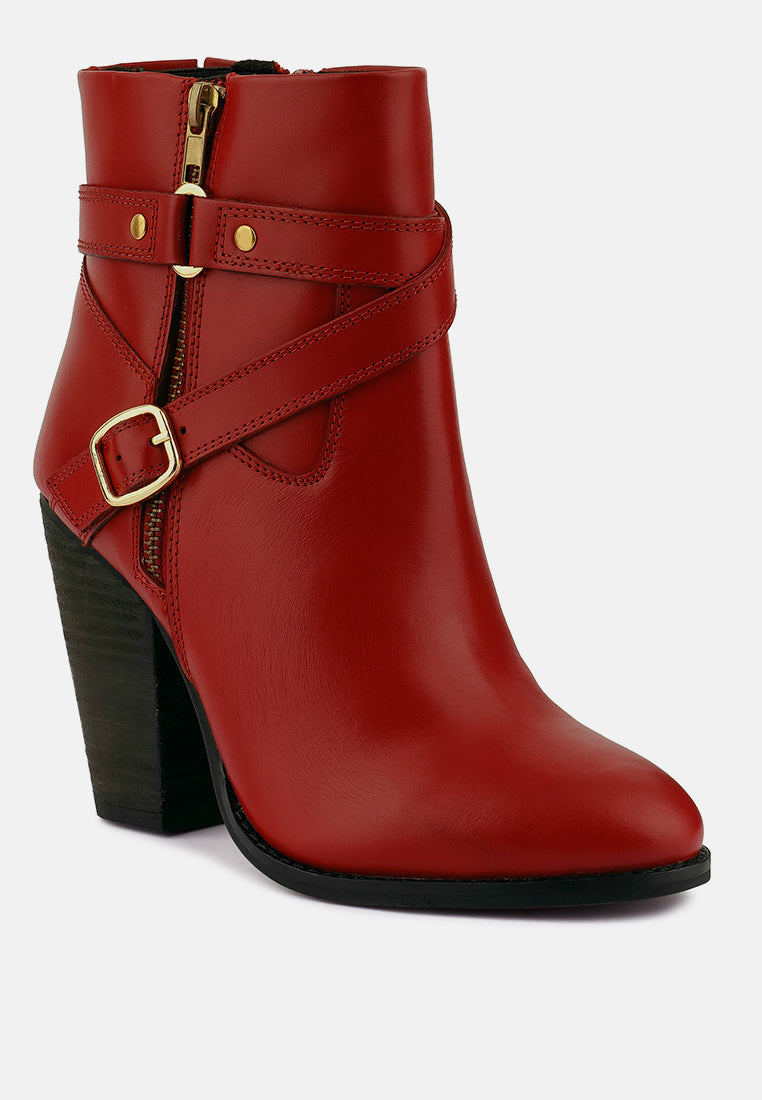 cat-track leather ankle boots#color_red
