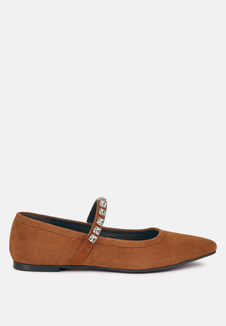 assisi fine suede maryjane ballet flats by ruw#color_tan