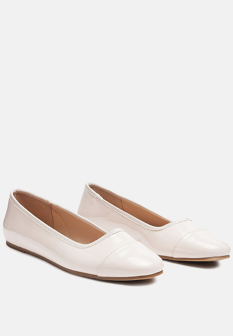 camella round toe ballerina flat shoes by ruw#color_latte