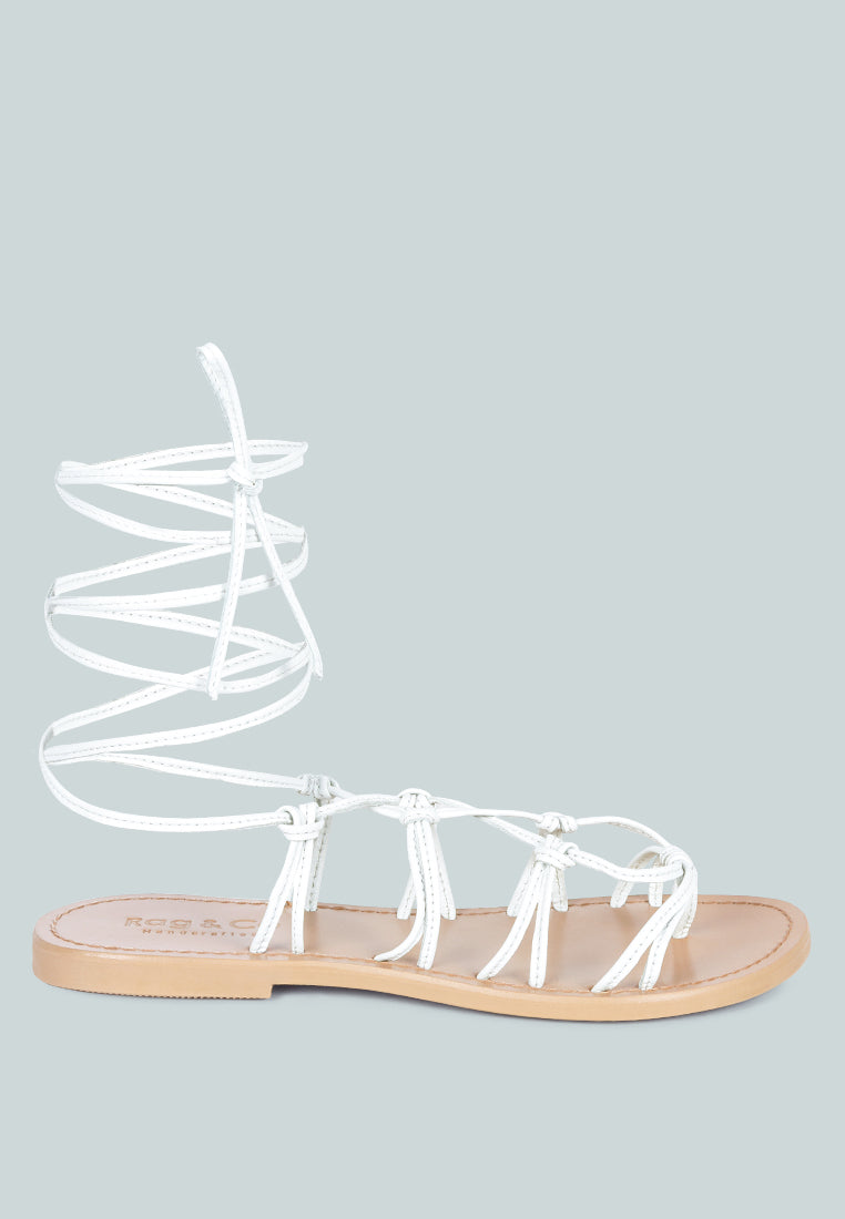baxea handcrafted tie up string flats#color_white