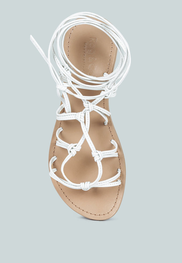 baxea handcrafted tie up string flats#color_white