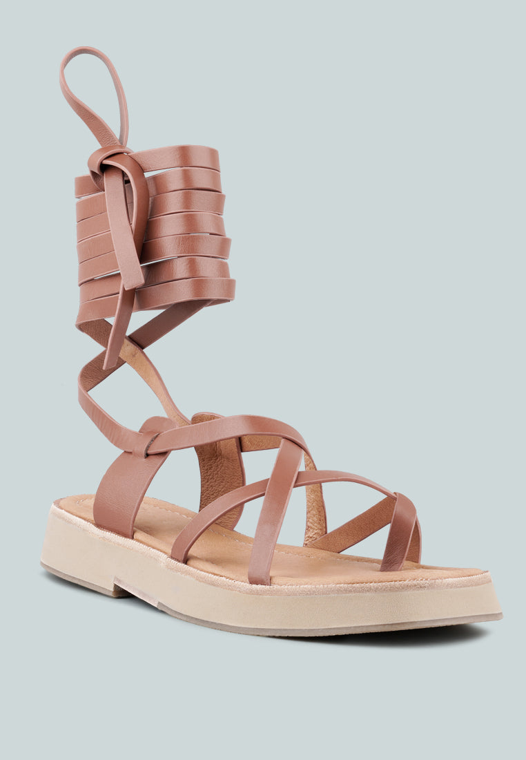 bledel lace up square toe gladiator sandals#color_tan