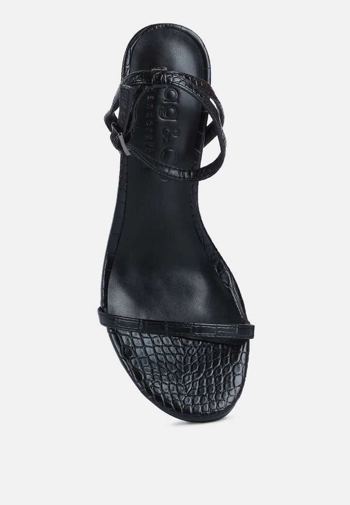blondes croc high heeled sandal#color_black