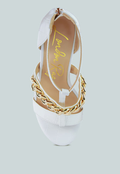 bonita metal chain zip up sandal#color_white