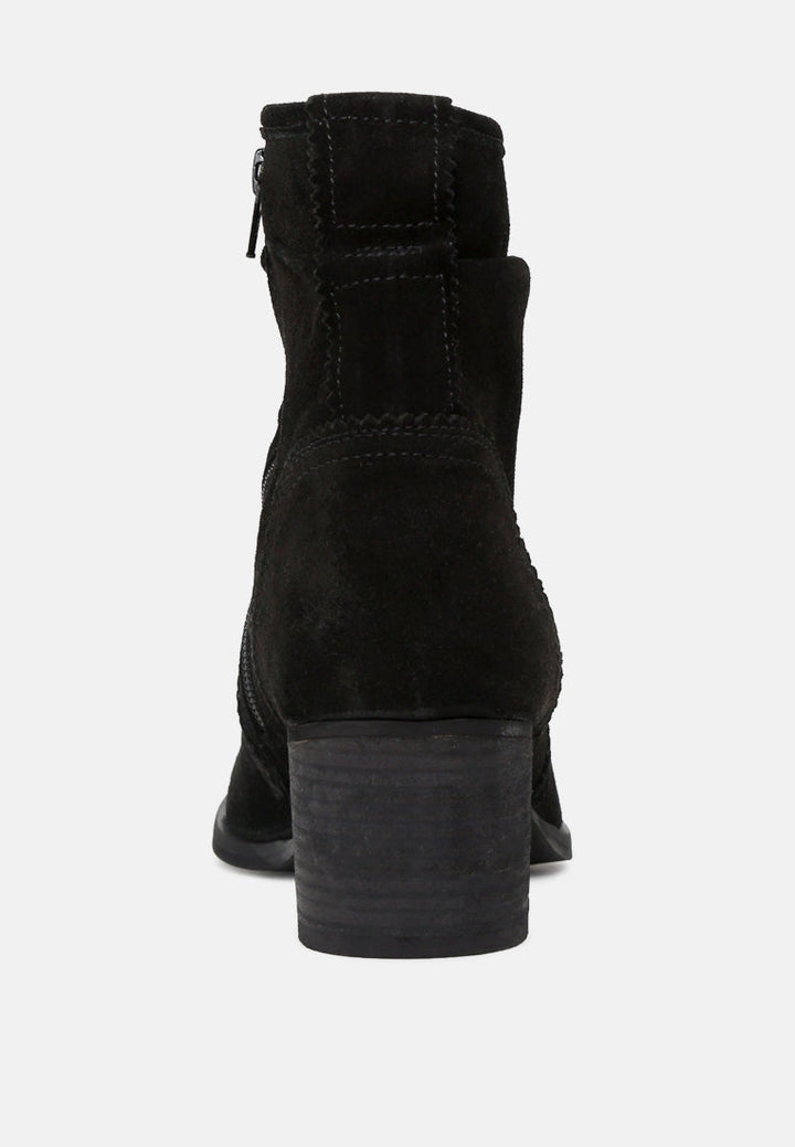 bowie stacked heel leather boots by ruw#color_black